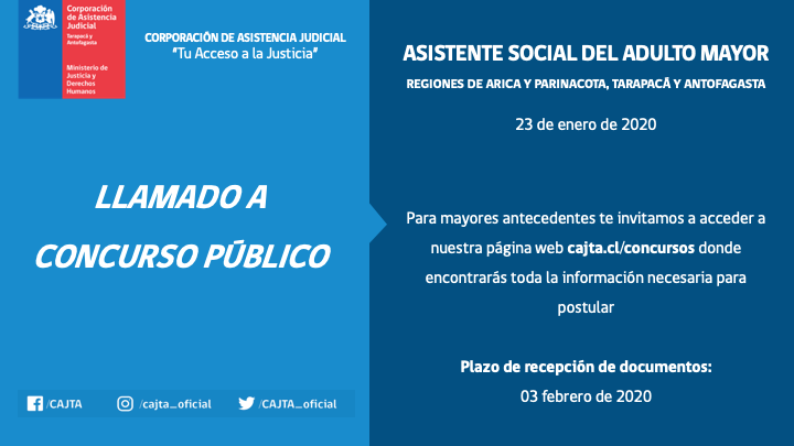 Llamado a Concursos Públicos, Asistente Social del Adulto Mayor