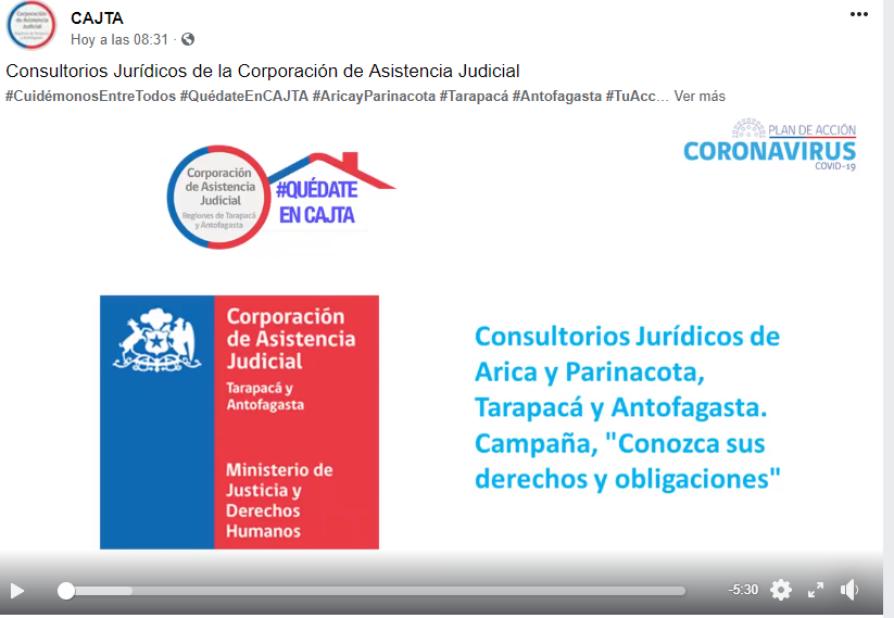 Vídeo informativo sobre los Consultorios Jurídicos de la Corporación de Asistencia Judicial