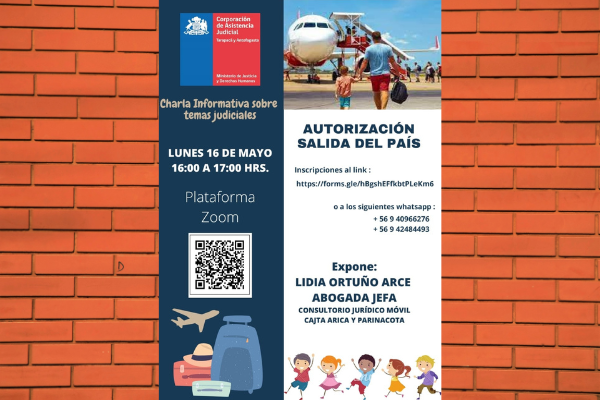 Invitamos a charla informativa sobre AUTORIZACIÓN PARA SALIDA DEL PAÍS