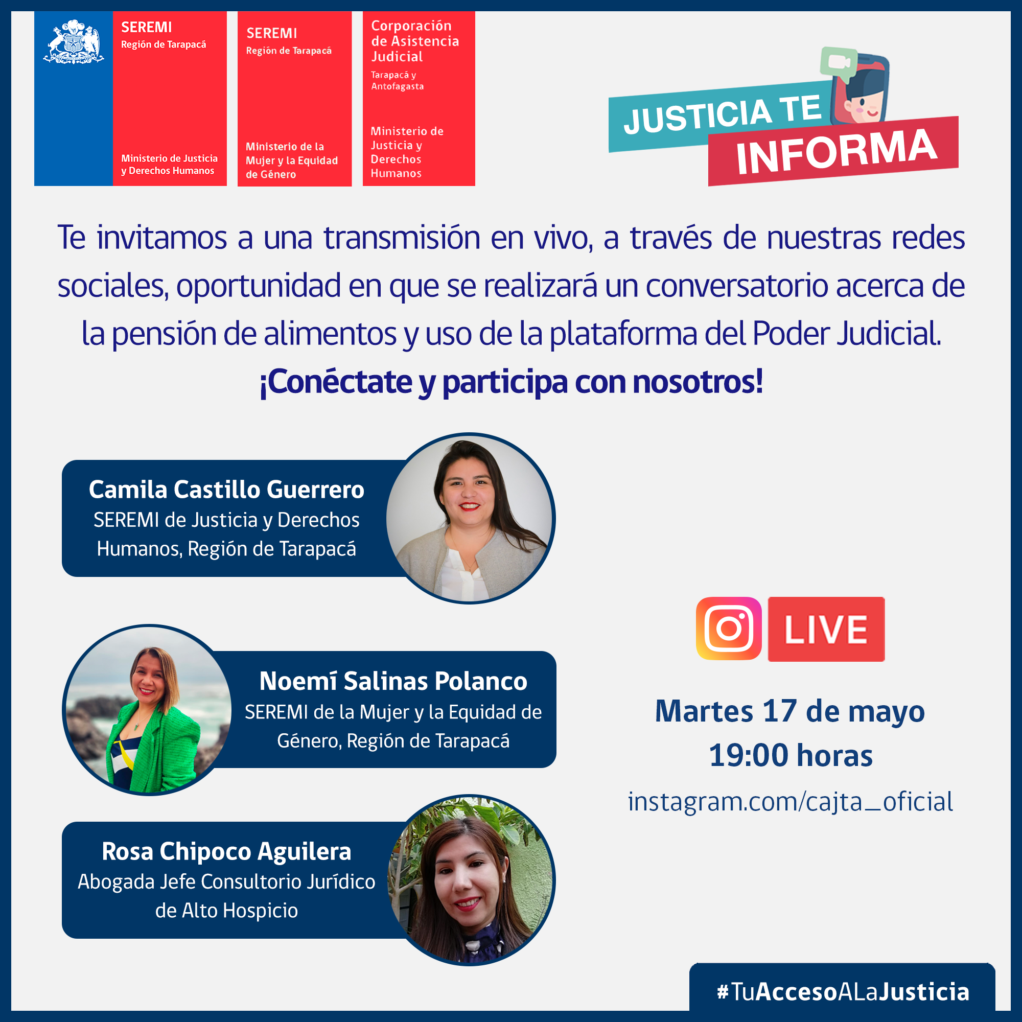 Vivo de Instagram: pensión de alimentos y el portal del Poder Judicial