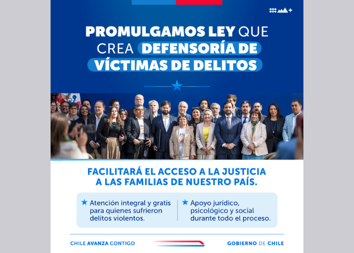 Promulgación de la Ley que crea el Servicio Nacional de Acceso a la Justicia y la Defensoría de las Victimas