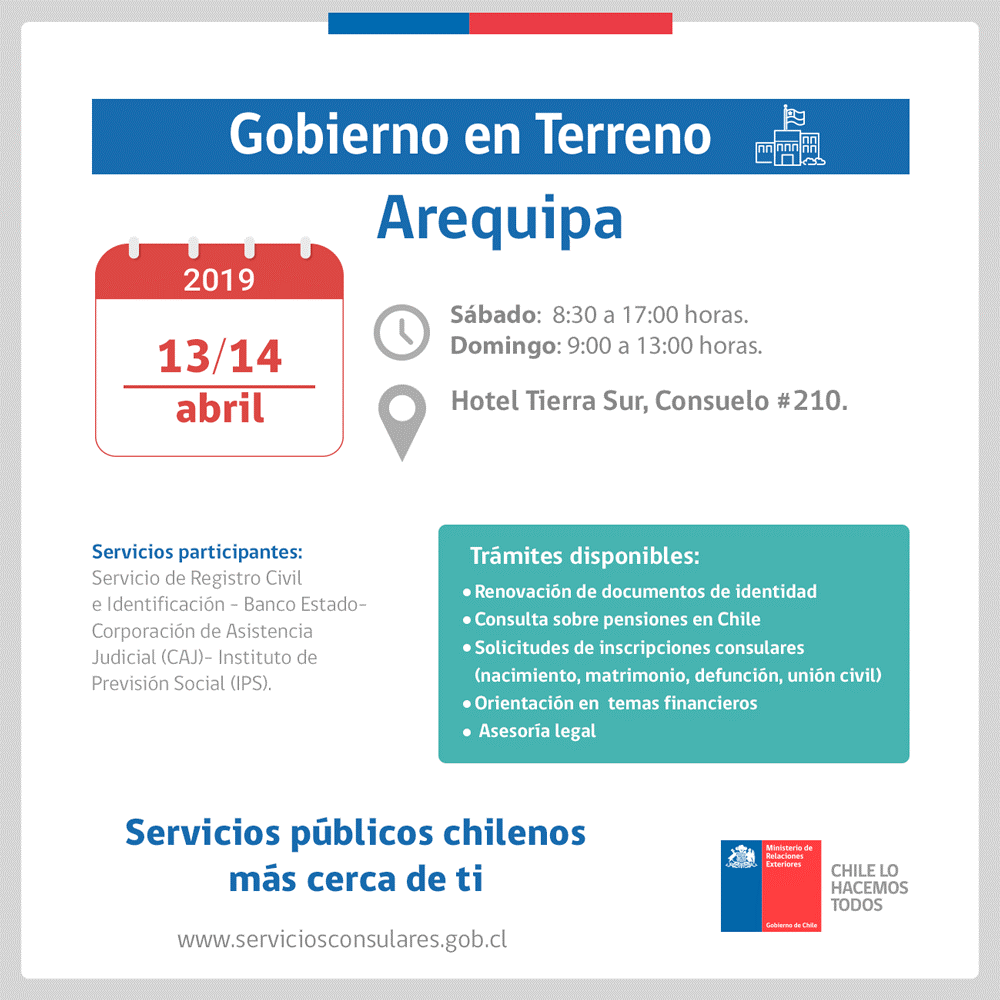 Gobierno en Terreno en Arequipa