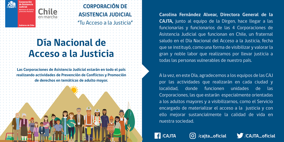 Saludo en Día Nacional del Acceso a la Justicia